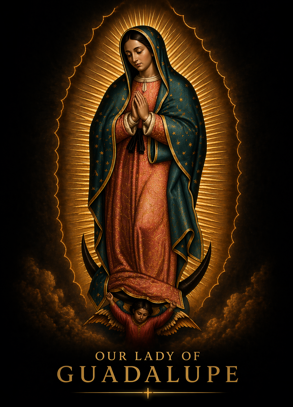 Our Lady of Guadalupe Smart Prayer Card — Laminated Catholic Devotional with QR & NFC (Prayers & Novenas)