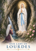 Our Lady of Lourdes Smart Prayer Card — Laminated Catholic Devotional with QR & NFC (Prayers & Novenas)