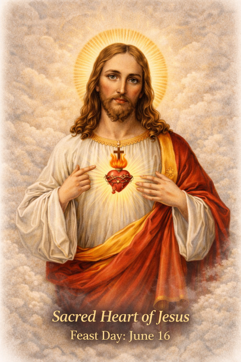 Sacred Heart of Jesus Smart Prayer Card — Laminated Catholic Devotional with QR & NFC (Prayers & Novenas)