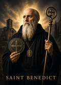 St. Benedict Smart Prayer Card — Laminated Catholic Devotional with QR & NFC (Protection Prayers & Novenas)