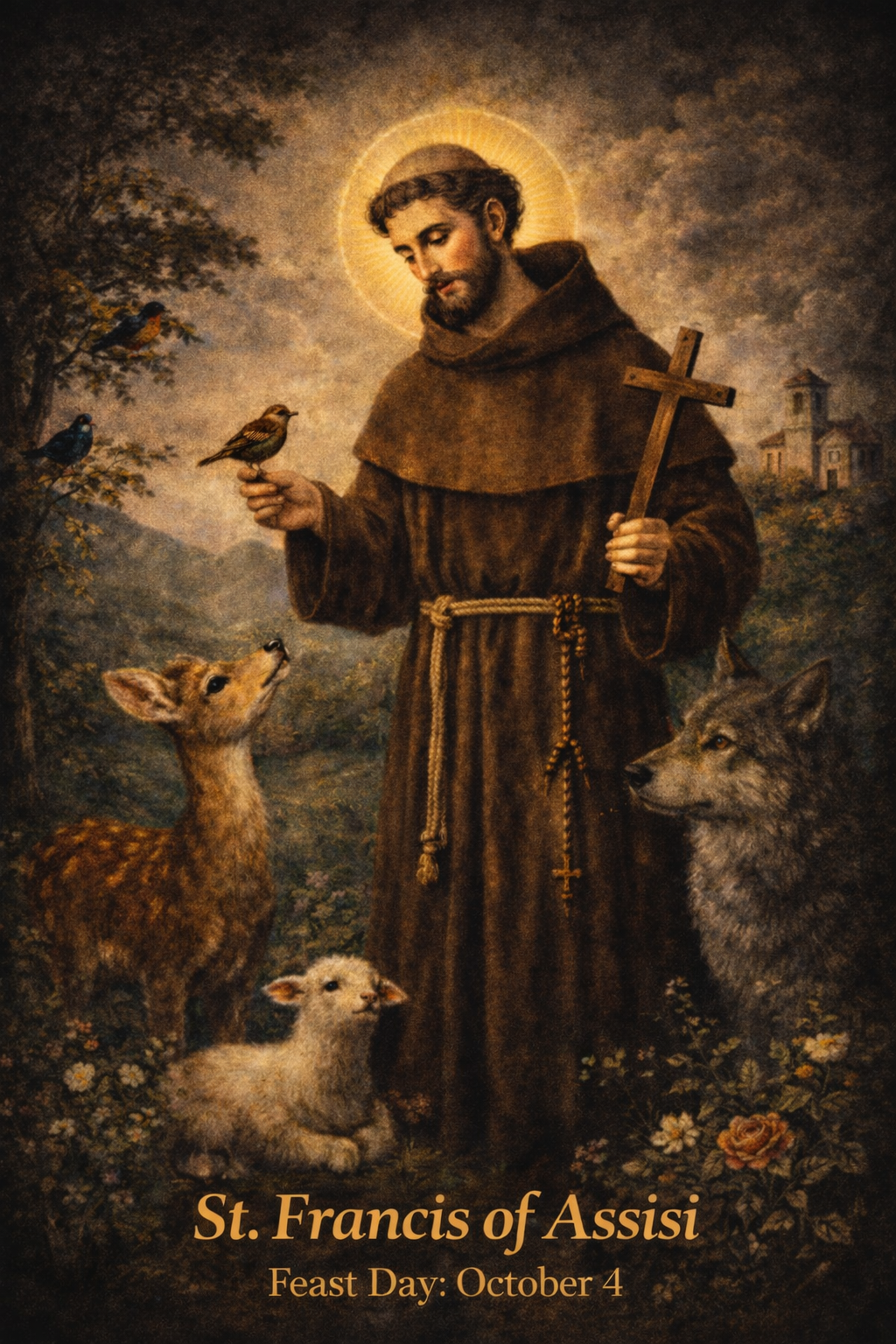 St. Francis of Assisi Smart Prayer Card — Laminated Catholic Devotional with QR & NFC