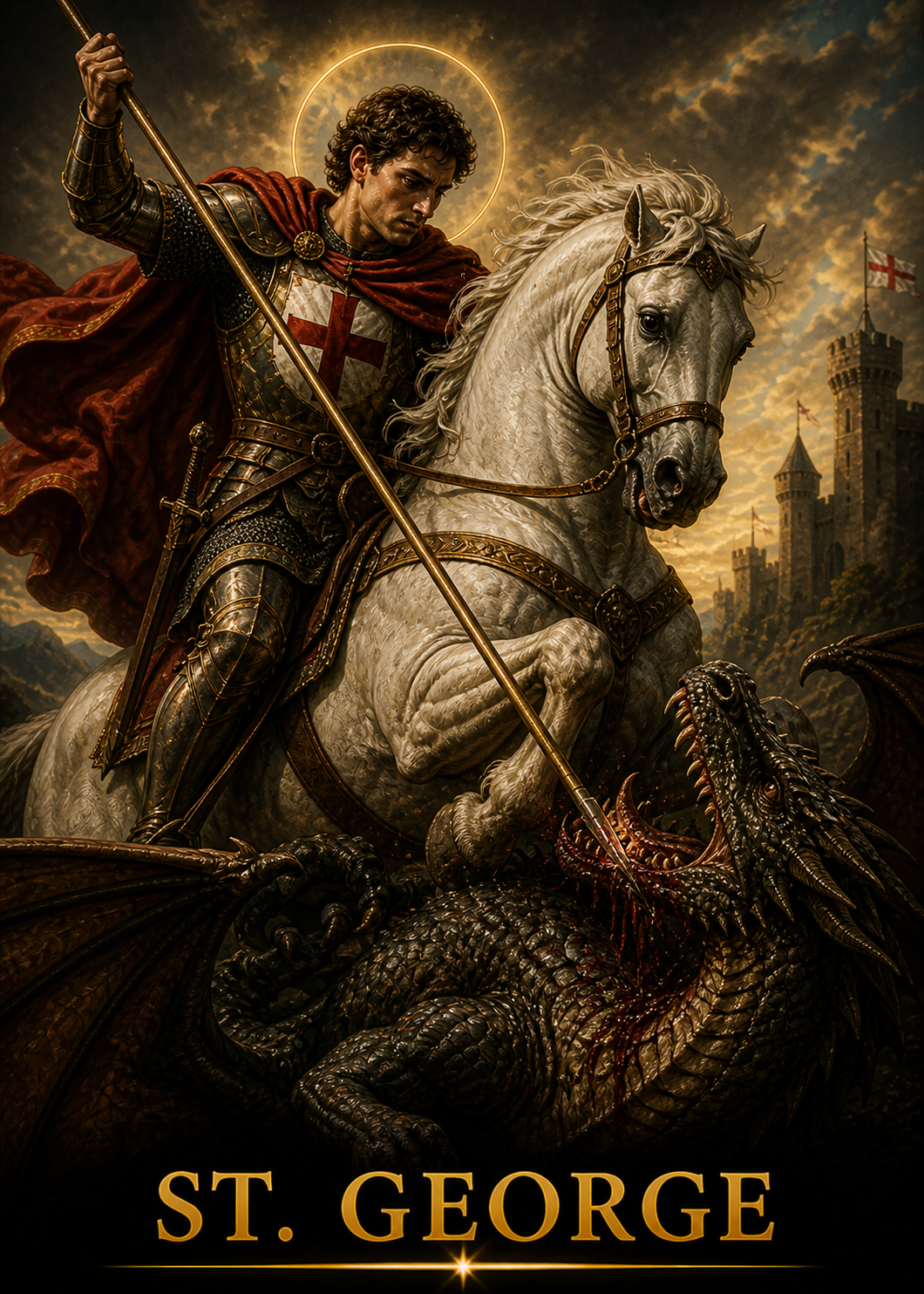 St. George Smart Prayer Card — Laminated Catholic Devotional with QR & NFC (Access Prayers & Novenas)