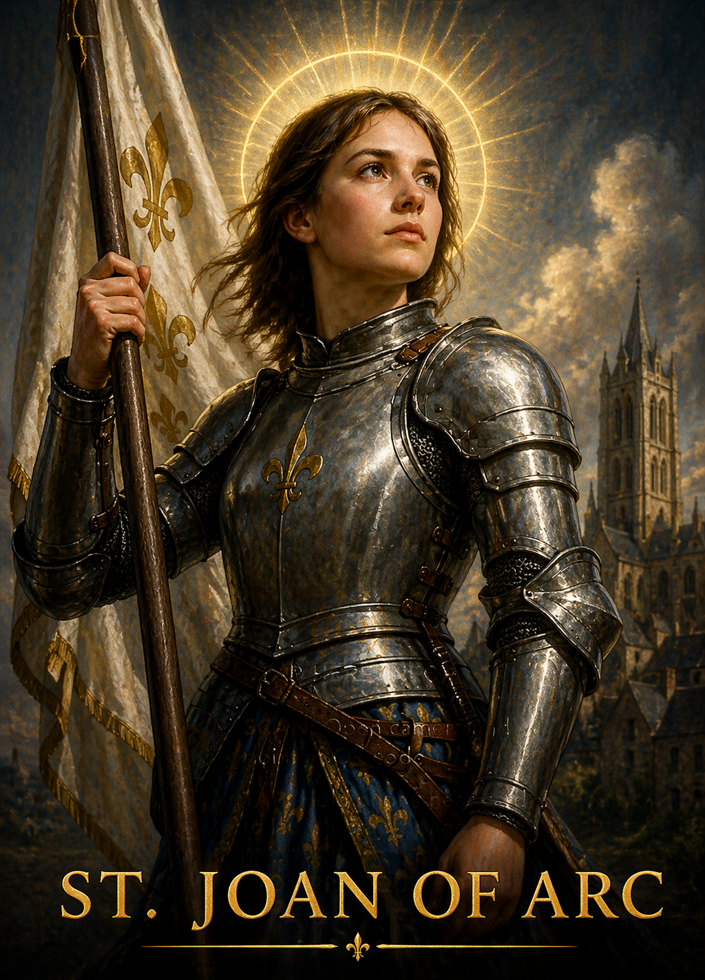 St. Joan of Arc Smart Prayer Card — Laminated Catholic Devotional with QR & NFC (Prayers & Novenas)