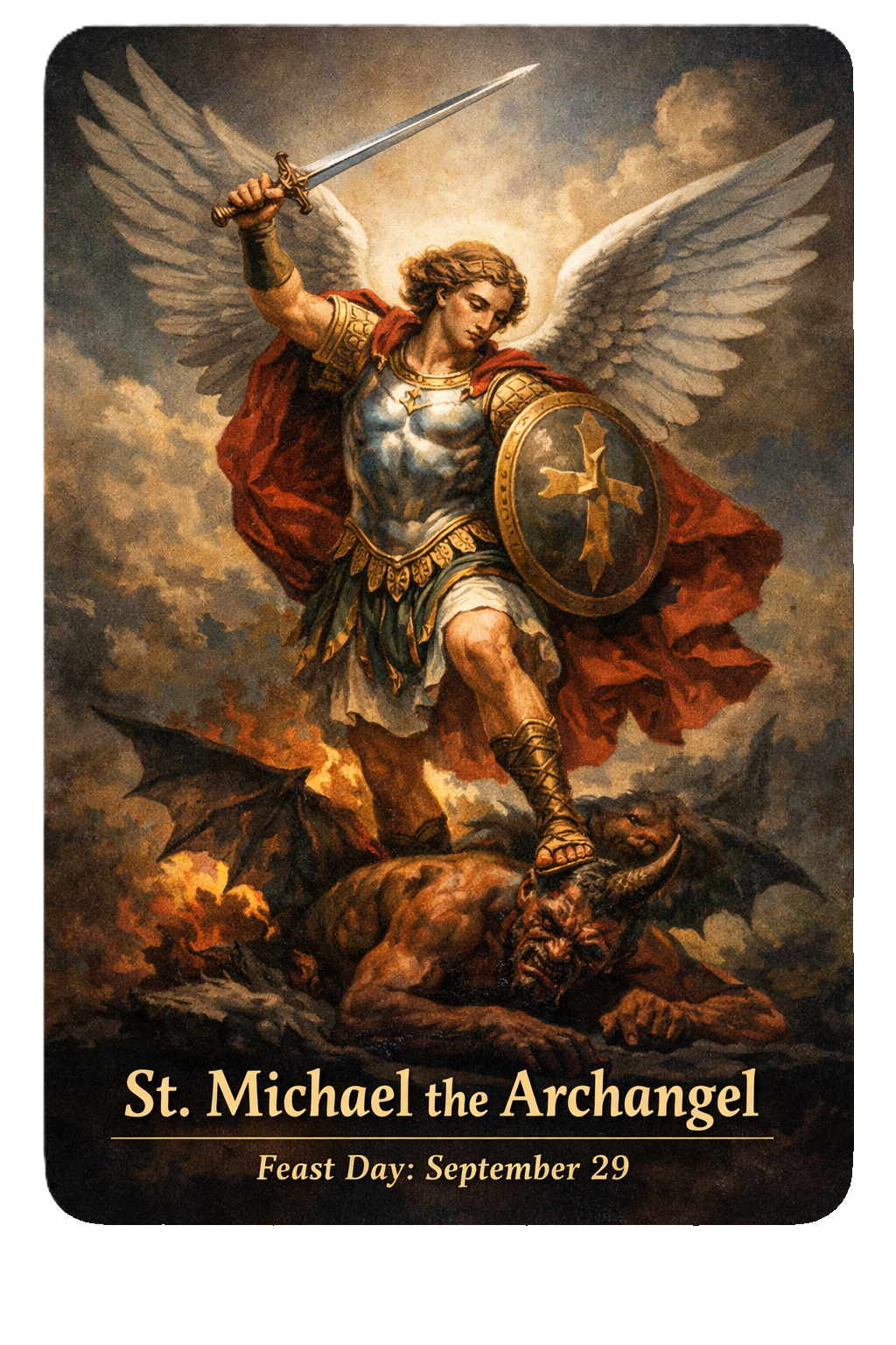 St. Michael the Archangel Smart Prayer Card — Laminated Catholic Devotional with QR & NFC (Protection & Spiritual Warfare)