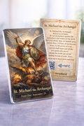 St. Michael the Archangel Smart Prayer Card — Laminated Catholic Devotional with QR & NFC (Protection & Spiritual Warfare)