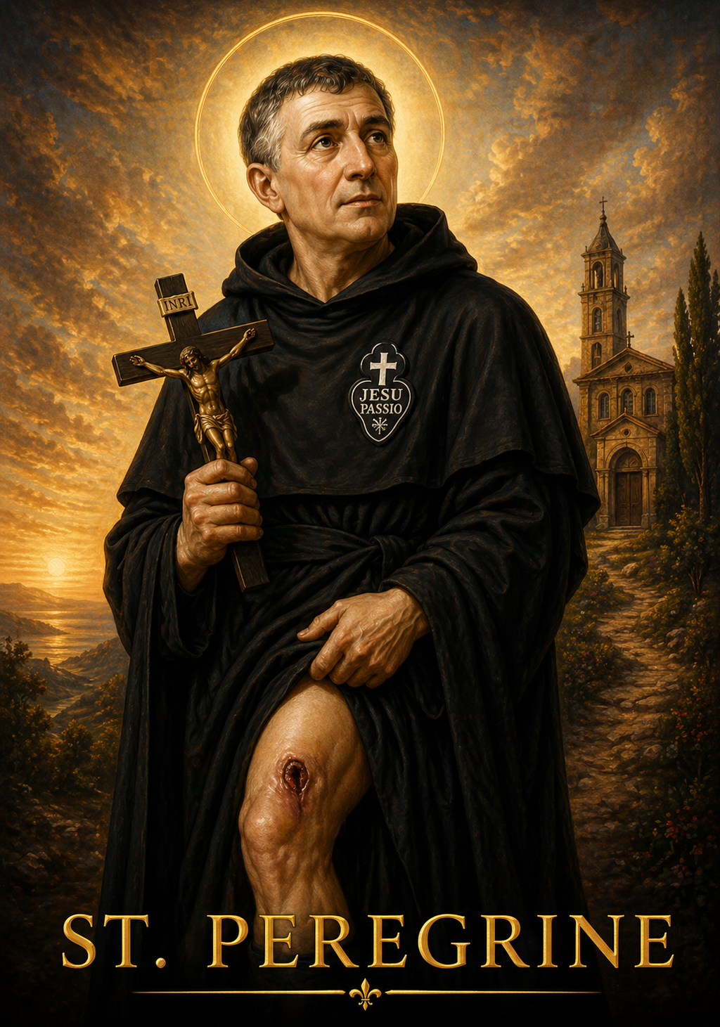 St. Peregrine Smart Prayer Card — Laminated Catholic Devotional with QR & NFC