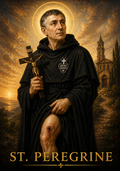 St. Peregrine Smart Prayer Card — Laminated Catholic Devotional with QR & NFC