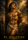 St. Sebastian Smart Prayer Card — Laminated Catholic Devotional with QR & NFC (Access Prayers & Novenas)