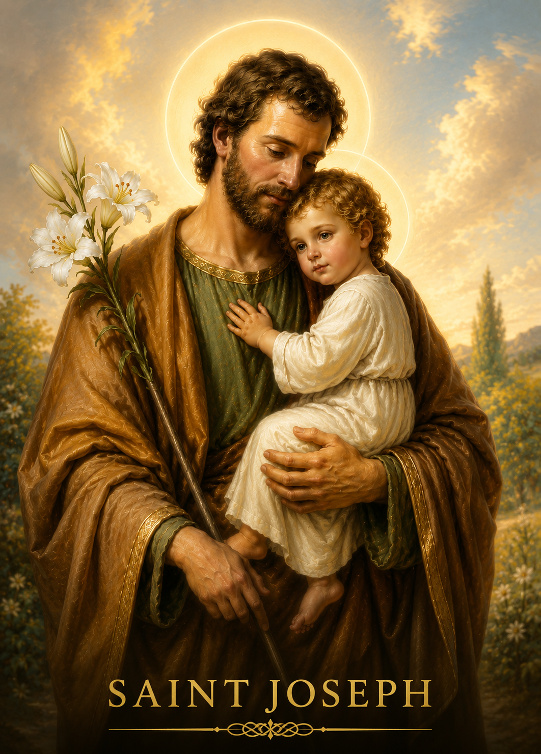St. Joseph Smart Prayer Card illustration