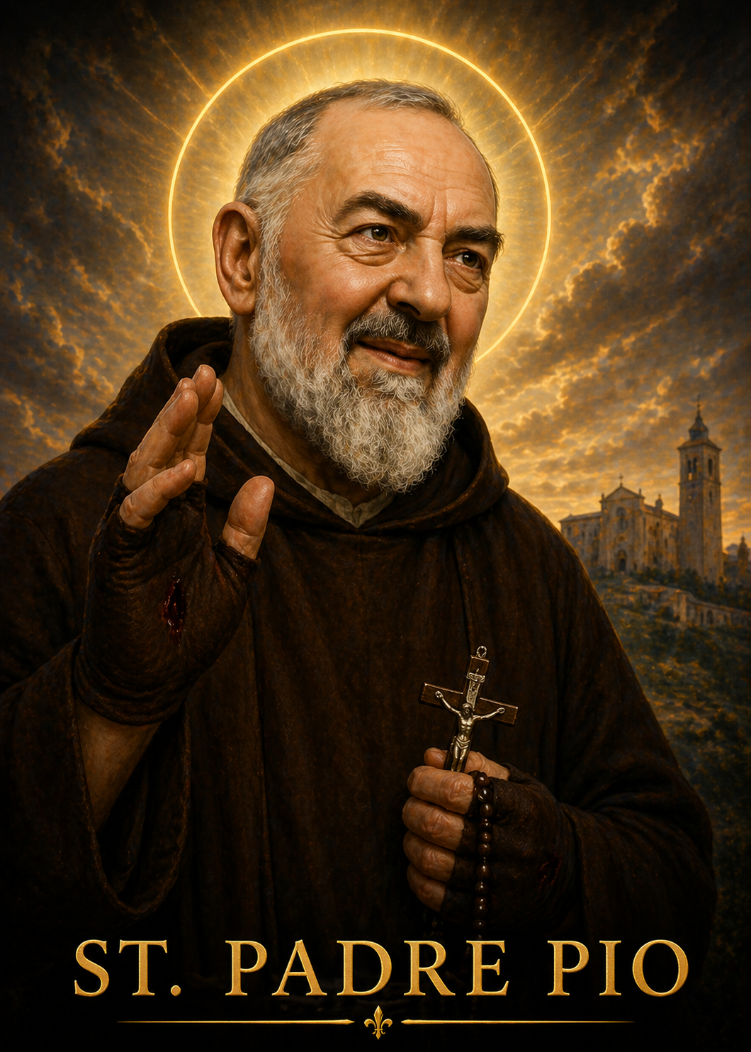 St. Padre Pio Smart Prayer Card — Laminated Catholic Devotional with QR & NFC (Healing, Suffering & Trust in God)